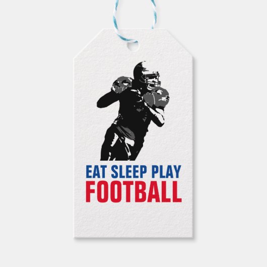 Eet Slaap Speel Zwart & Wit Voetbal Pop Art Cadeaulabel (Voorkant)