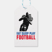 Eet Slaap Speel Zwart & Wit Voetbal Pop Art Cadeaulabel (Achterkant)