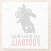 Eet Slaap Speel Zwart & Wit Voetbal Pop Art Glazen Onderzetter (Achterkant)