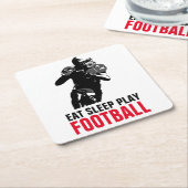 Eet Slaap Speel Zwart & Wit Voetbal Pop Art Kartonnen Onderzetters (Schuin)