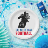 Eet Slaap Speel Zwart & Wit Voetbal Pop Art Papieren Bordje (Feest)