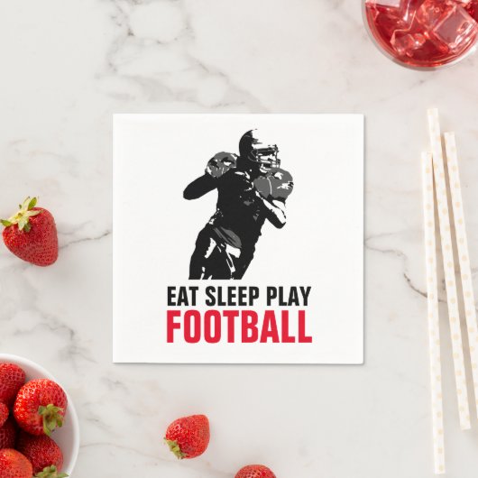 Eet Slaap Speel Zwart & Wit Voetbal Pop Art Servet (Insitu)