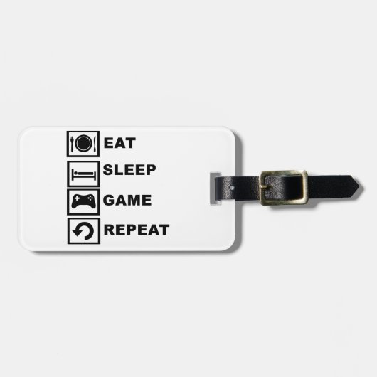 Eet, slaap, spel, herhaal. bagagelabel (Voorkant horizontaal)