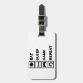 Eet, slaap, spel, herhaal. bagagelabel (Voorkant verticaal)