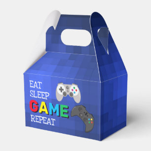 Eet, Slaap, Spel, Herhaal Gamer Favor Box Bedankdoosjes