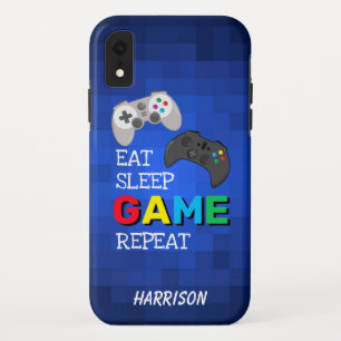 Eet, Slaap, Spel, Herhaal   Gamer op maat Case-Mate iPhone Case