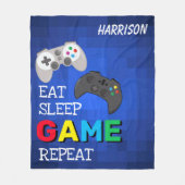Eet, Slaap, Spel, Herhaal | Gamer op maat Fleece Deken (Voorkant)