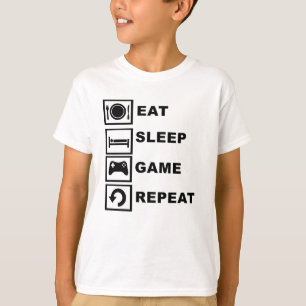 Eet, slaap, spel, herhaal. t-shirt