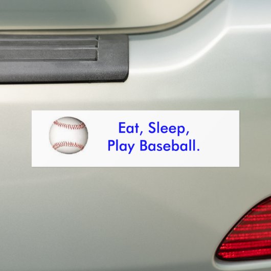 Eet, slaap, spel honkbal. Bumpersticker (Op auto)