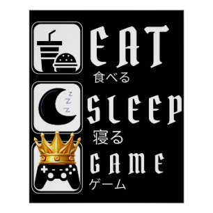 Eet Slaap Spel Videogame Perfect Poster