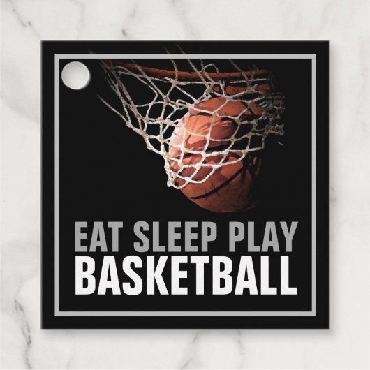 Eet Slaap Spelen Basketbal Kunstwerk Motivatie Bedankjes Labels (Voorkant)