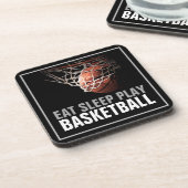 Eet Slaap Spelen Basketbal Kunstwerk Motivatie Bier Onderzetter (Linkerzijde)