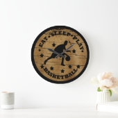 Eet slaap spelen basketbal retro speler grote klok (Huis)