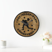 Eet slaap spelen basketbal retro speler grote klok (Huis)
