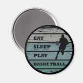 Eet slaap spelen basketbal retro speler magneet (Voorkant / Achterkant)