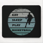 Eet slaap spelen basketbal retro speler muismat (Voorkant)