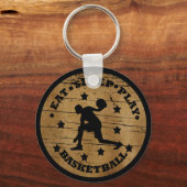 Eet slaap spelen basketbal retro speler sleutelhanger (Voorkant)