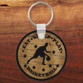 Eet slaap spelen basketbal retro speler sleutelhanger (Voorkant)