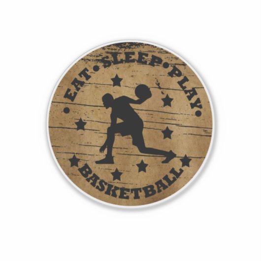 Eet slaap spelen basketbal  speler sticker (Voorkant)