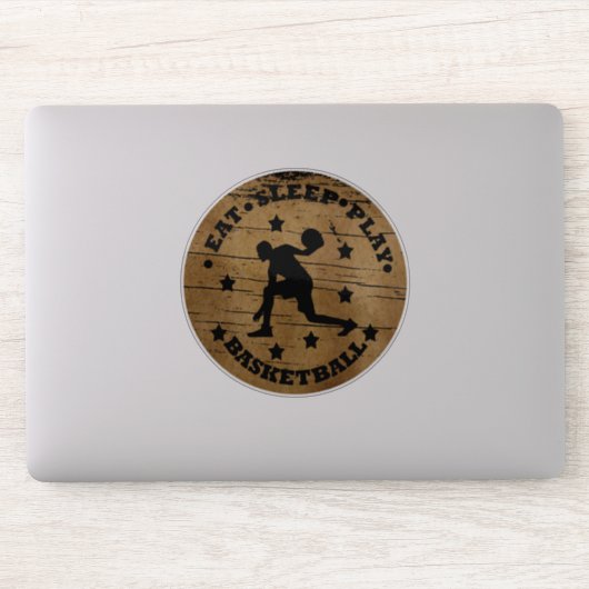 Eet slaap spelen basketbal  speler sticker (Computer)