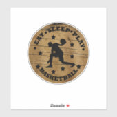 Eet slaap spelen basketbal  speler sticker (Vel)