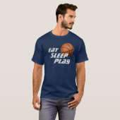 Eet Slaap Spelen Basketbal T-shirt (Voorkant volledig)