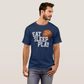 Eet Slaap Spelen Basketbal T-shirt (Voorkant volledig)