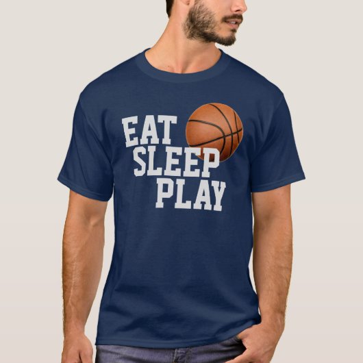 Eet Slaap Spelen Basketbal T-shirt (Voorkant)