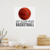 Eet Slaap Spelen Basketbal Uniek Kunstwerk Poster (Keuken)
