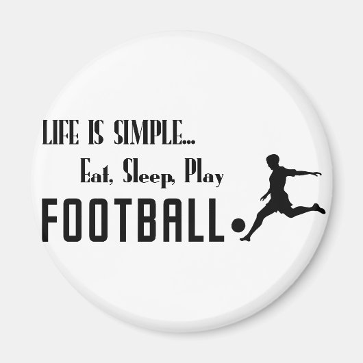 Eet slaap spelen football magneet (Voorkant)