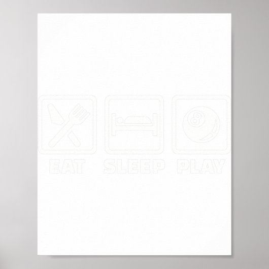 Eet slaap spelen zwembad biljart poster (Voorkant)