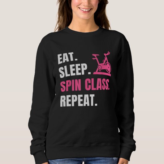 Eet Slaap Spin Herhaal Indoor Fietsen Workout Stat Trui (Voorkant)