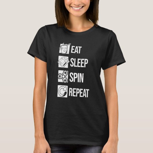 Eet Slaap Spin Herhaal Spinning Fidget Spinner T-shirt (Voorkant)