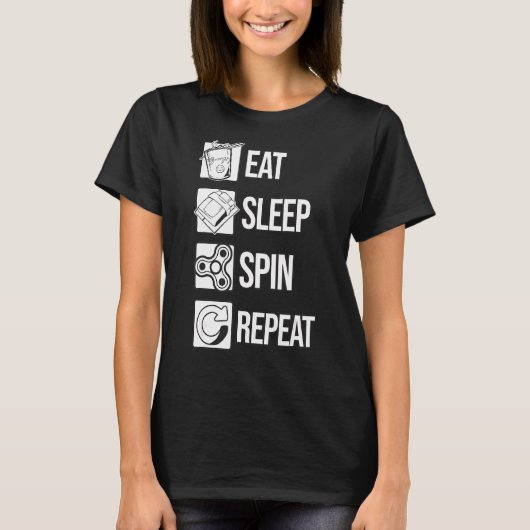 Eet Slaap Spin Herhaal Spinning Fidget Spinner T-shirt (Voorkant)