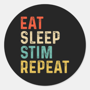 Eet Slaap Stim Herhaal Autisme Awareness Kinder Bo Ronde Sticker
