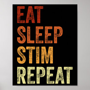 Eet Slaap Stim Herhaal Grappig Autisme Bewustzijn Poster
