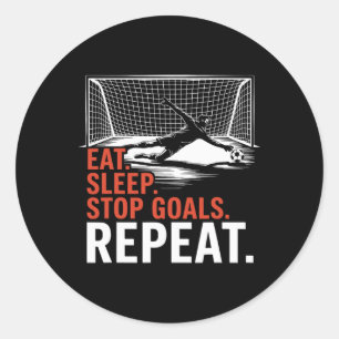 Eet Slaap Stop Doel Herhaal, Coach Team En Doelver Ronde Sticker