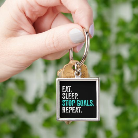 Eet Slaap Stop Doelen Herhaal - Geschenk voor Keep Sleutelhanger (Hand)