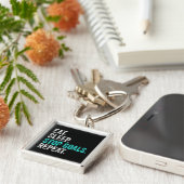 Eet Slaap Stop Doelen Herhaal - Geschenk voor Keep Sleutelhanger (Zijkant)