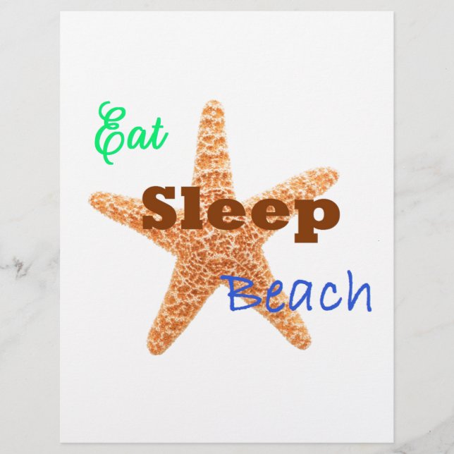 Eet Slaap Strand - 8.5x11 Poster (Voorkant)