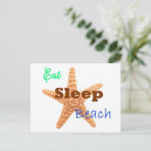 Eet Slaap Strand - Ansichtkaart Briefkaart (Staand voorkant)