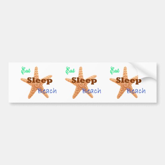 Eet Slaap Strand - Bumpersticker (Voorkant)