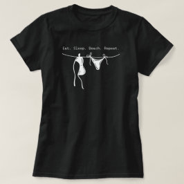 Eet Slaap Strand Herhaal Dames Zomer T-shirt