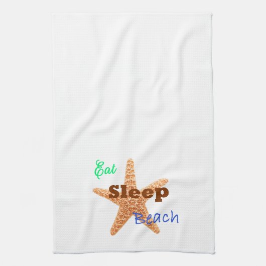 Eet Slaap Strand - Keukenhanddoek (Verticaal)
