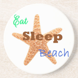 Eet Slaap Strand - Zandsteen Coaster Onderzetter