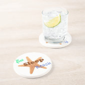 Eet Slaap Strand - Zandsteen Coaster Onderzetter (Zijkant)