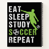 Eet Slaap Studie Voetbal Herhaal Jongen Voetballer Notitieboek (Achterkant)