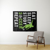 Eet Slaap Studie Voetbal Herhaal Jongen Voetballer Wandkleed (In Situ (horizontaal))