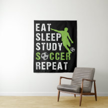 Eet Slaap Studie Voetbal Herhaal Jongen Voetballer