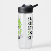 Eet Slaap Studie Voetbal Herhaal Jongen Voetballer Waterfles (Links)